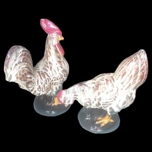 Vintage Rooster and Hen Set